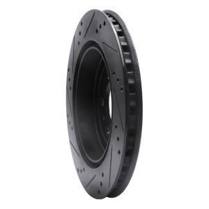 Cadillac SRX Brake Rotor (1) - Rear Right - R1 Concepts - Drilled & Slotted - Black - `04-`09